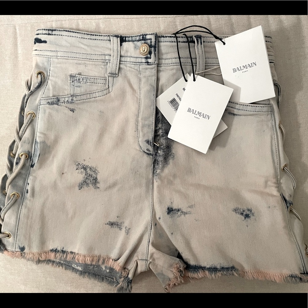 BALMAIN DENIM SHORTS- AUTHENTIC